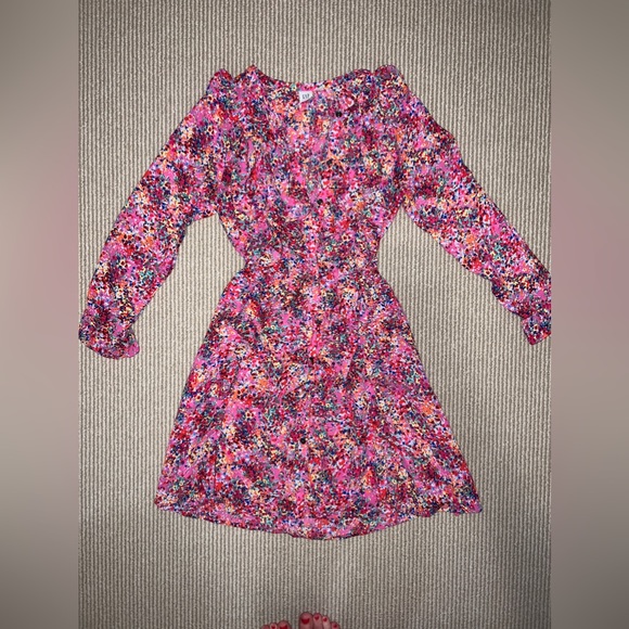 NWOT Gap Ruffle Long Sleeve Pink Floral Dress - Picture 10 of 10